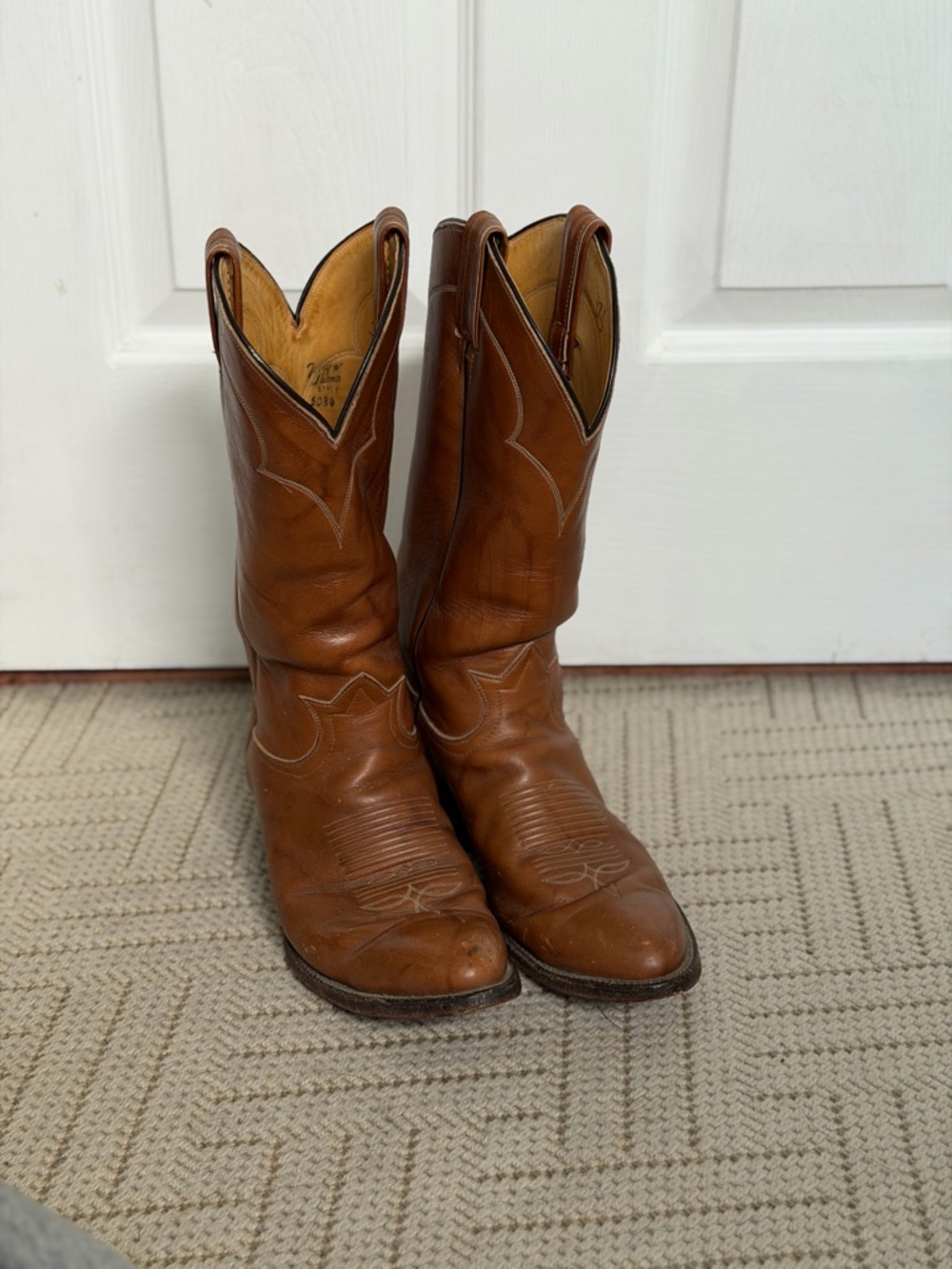 Tony Lama Brown Leather Cowboy Boots